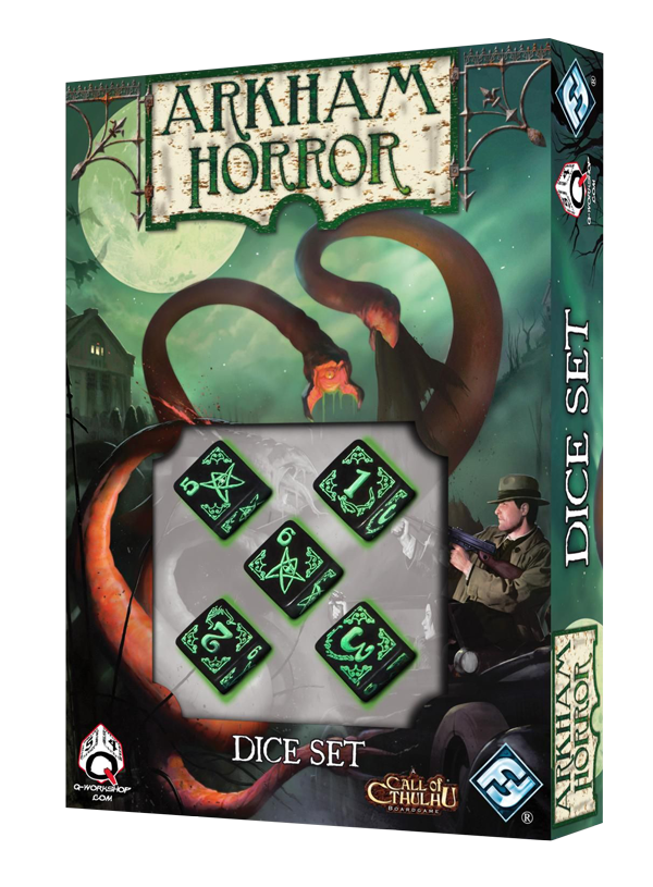 Arkham Horror Black and Green Dice Set