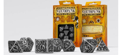 metal steampunk dice set with box