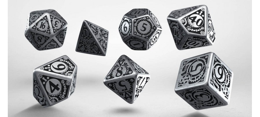 metal steampunk dice set